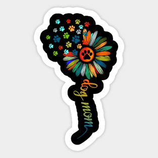 Flower Dog Mom Sticker